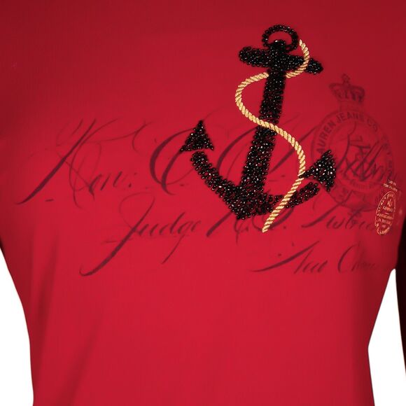 Ralph Lauren Women's Blouse Red Embroidered Beaded Nautical Coastal Preppy Top S - Picture 4 of 8